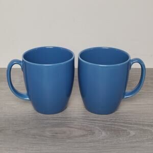 Corelle Stoneware Thailand Cornflower Blue Mugs Cups Set Of 2